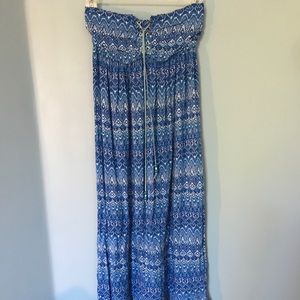 Strapless Blue maxi dress